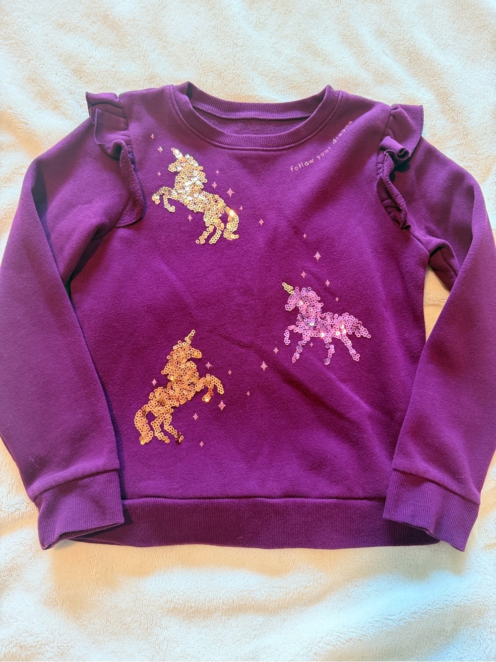 jumping beans Purple Unicorn Sequin Sweatshirt